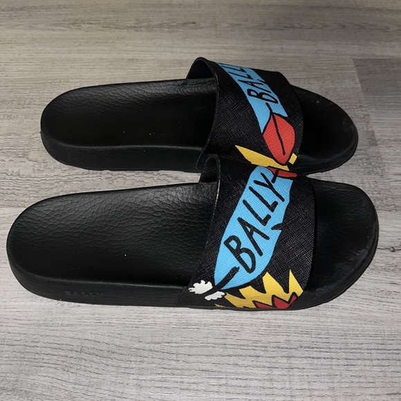 Men's Bally X Swizz Beatz Slanter Canvas Slides - Picture 3 of 5